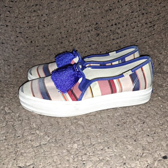 KEDS X KATE SPADE NEW YORK Triple Decker Tassel-Stripe Multi-Sz 8-Excellent - Picture 2 of 8